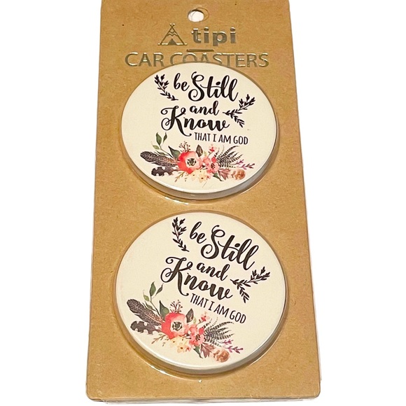 Other - BE Still & Know That I am God Ceramic Car Coasters